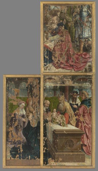 Adoration of the Magi; Presentation of the Christ-child in the temple Oil Painting by Orley, Bernard van