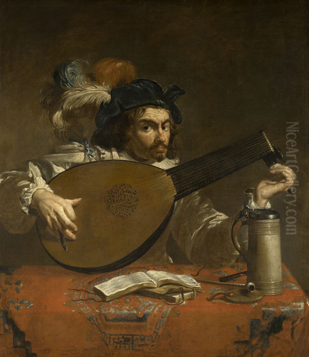 The Lute-Player Oil Painting by Theodoor Rombouts