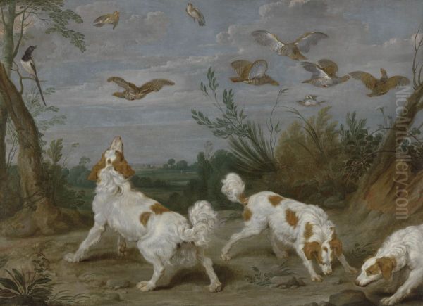 Partridge Hunt Oil Painting by Paul de Vos