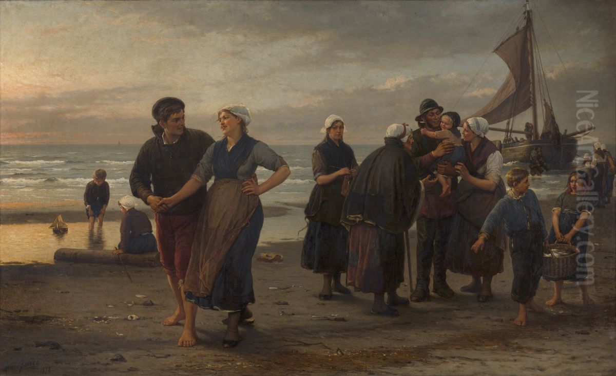 De terugkeer Oil Painting by Henri Jacques Bource