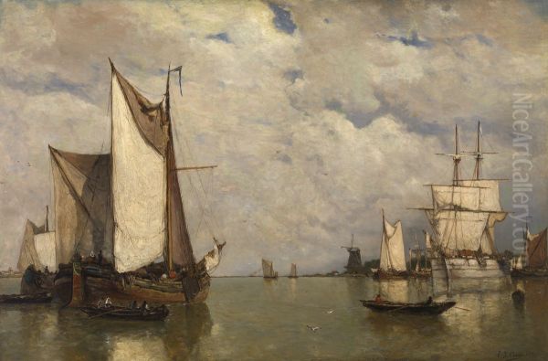 Kalmte voor het onweer bij Dordrecht Oil Painting by Paul Jean Clays