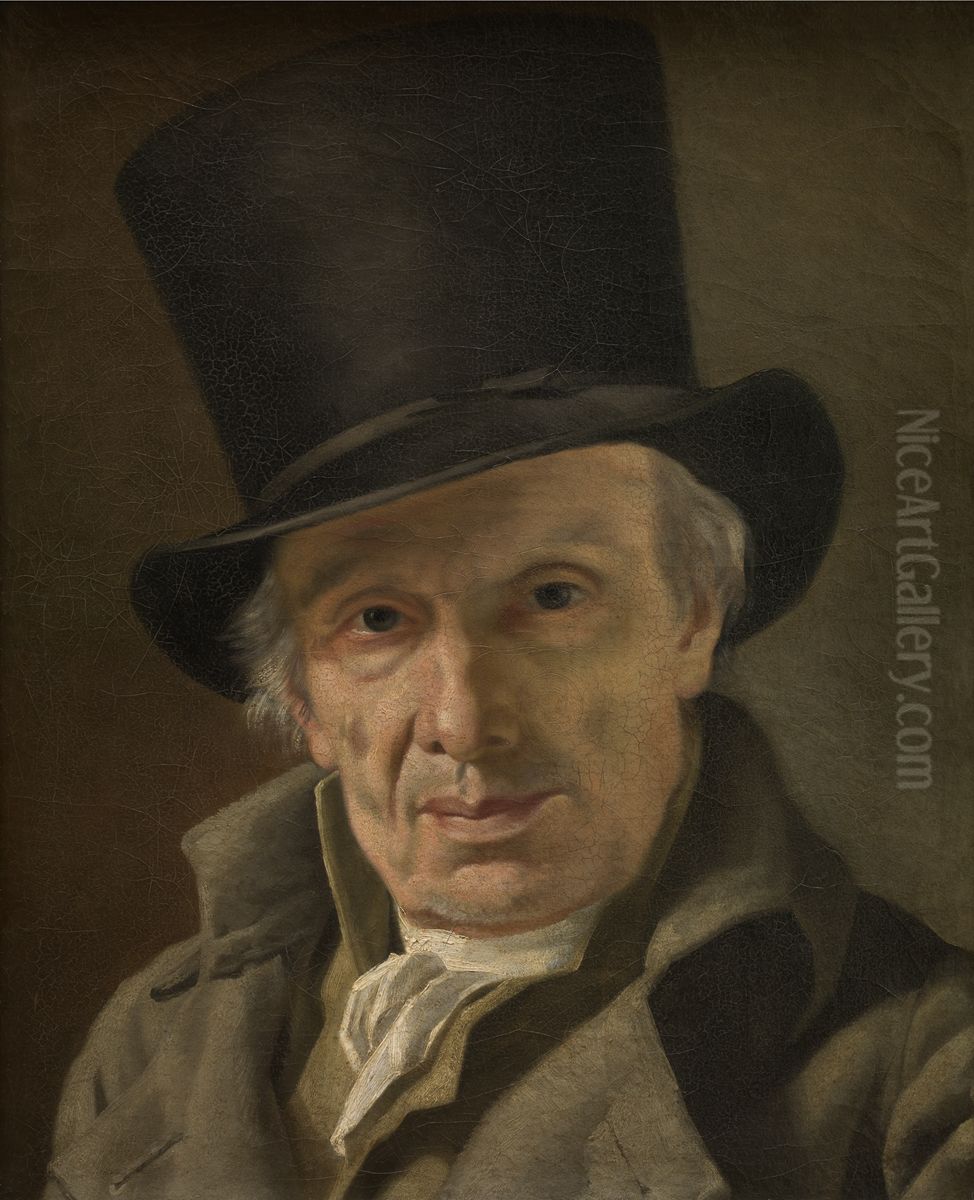 Man in a Hat Oil Painting by Jacques-Louis David