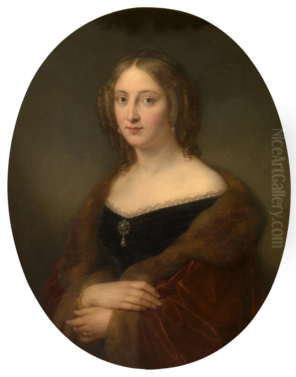 Barones Adelaide Vanden Hecke-Baut de Rasmon Oil Painting by Nicaise de Keyser