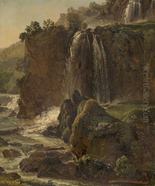 Tivoli Waterfall Oil Painting by Simon Denis