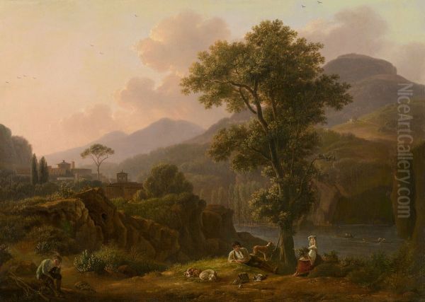 Italian Landscape Oil Painting by Simon Denis