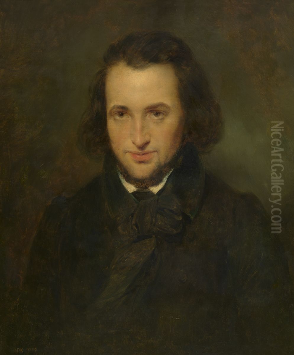 De drukker-uitgever Jozef-Ernest Buschmann Oil Painting by Nicaise de Keyser