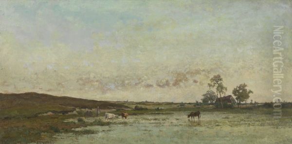 Veen in de Kempen Oil Painting by Edouard Huberti