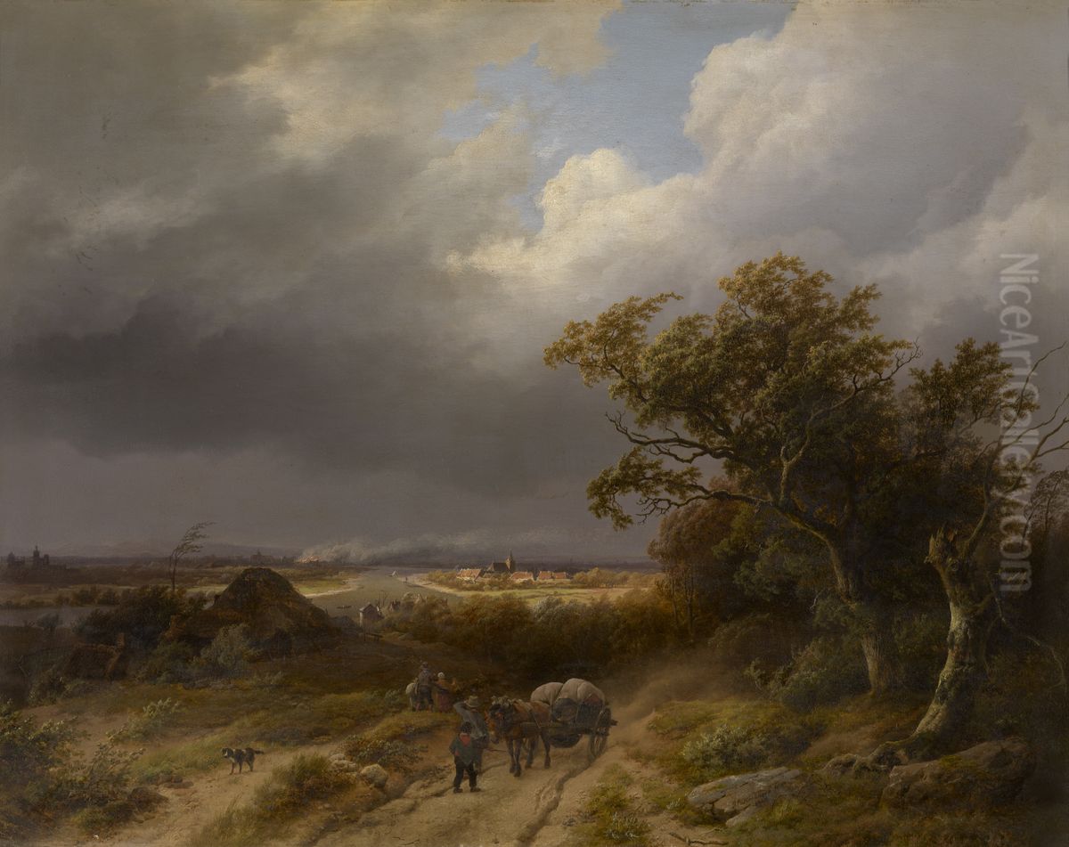 Landschap bij Kleef Oil Painting by Barend Cornelis Koekkoek