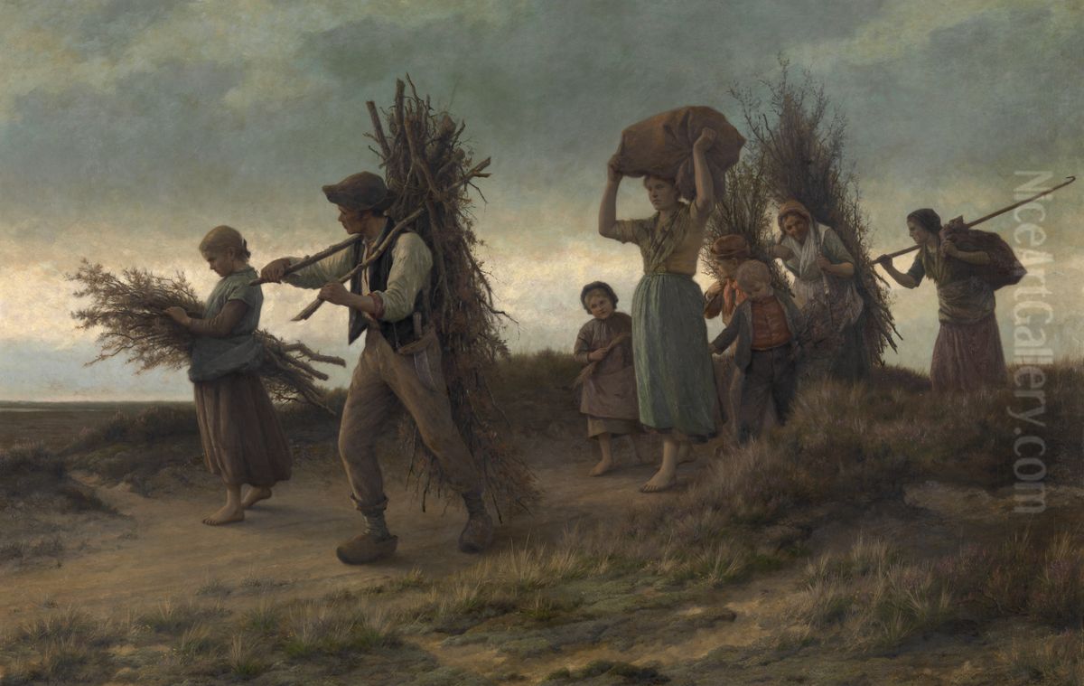 Een familie Kempense houthakkers Oil Painting by Frans Van Kuyck