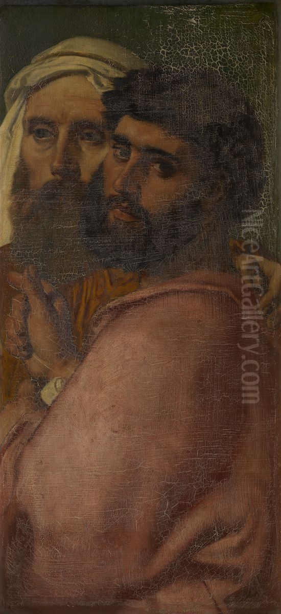 Two Evangelists Oil Painting by Charles Verlat