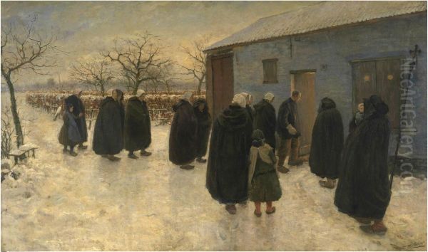 Naar de dodenwake Oil Painting by Theodore Verstraete