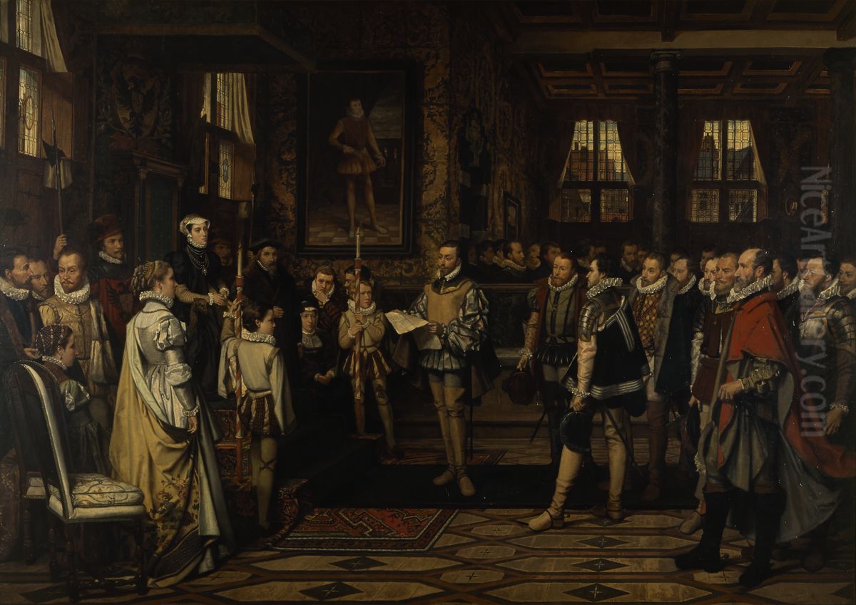 Margaret of Parma Recieves the Petittion of the Nobility Oil Painting by Franz Vinck