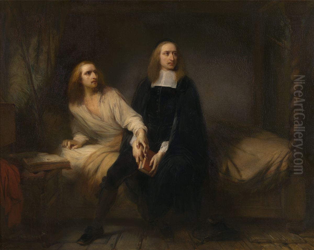 The De Witt Brothers in Captivity Oil Painting by Egide Charles Gustave Wappers