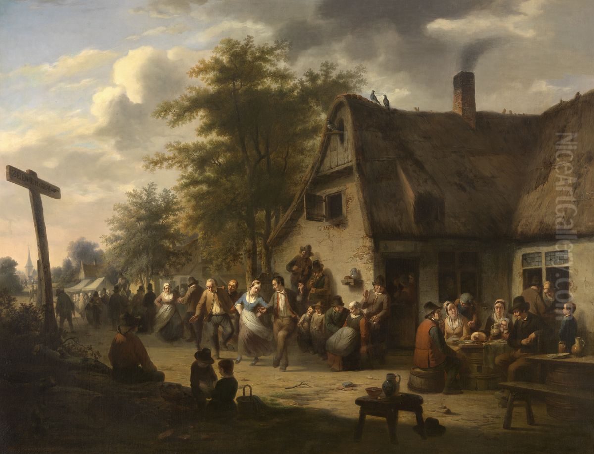 Flemish Kermis Oil Painting by Charles Venneman