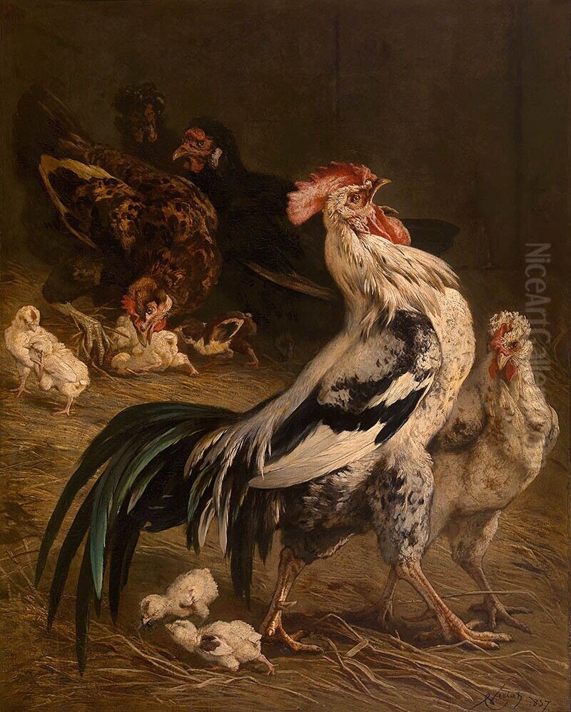 The king of the hen house Oil Painting by Charles Verlat
