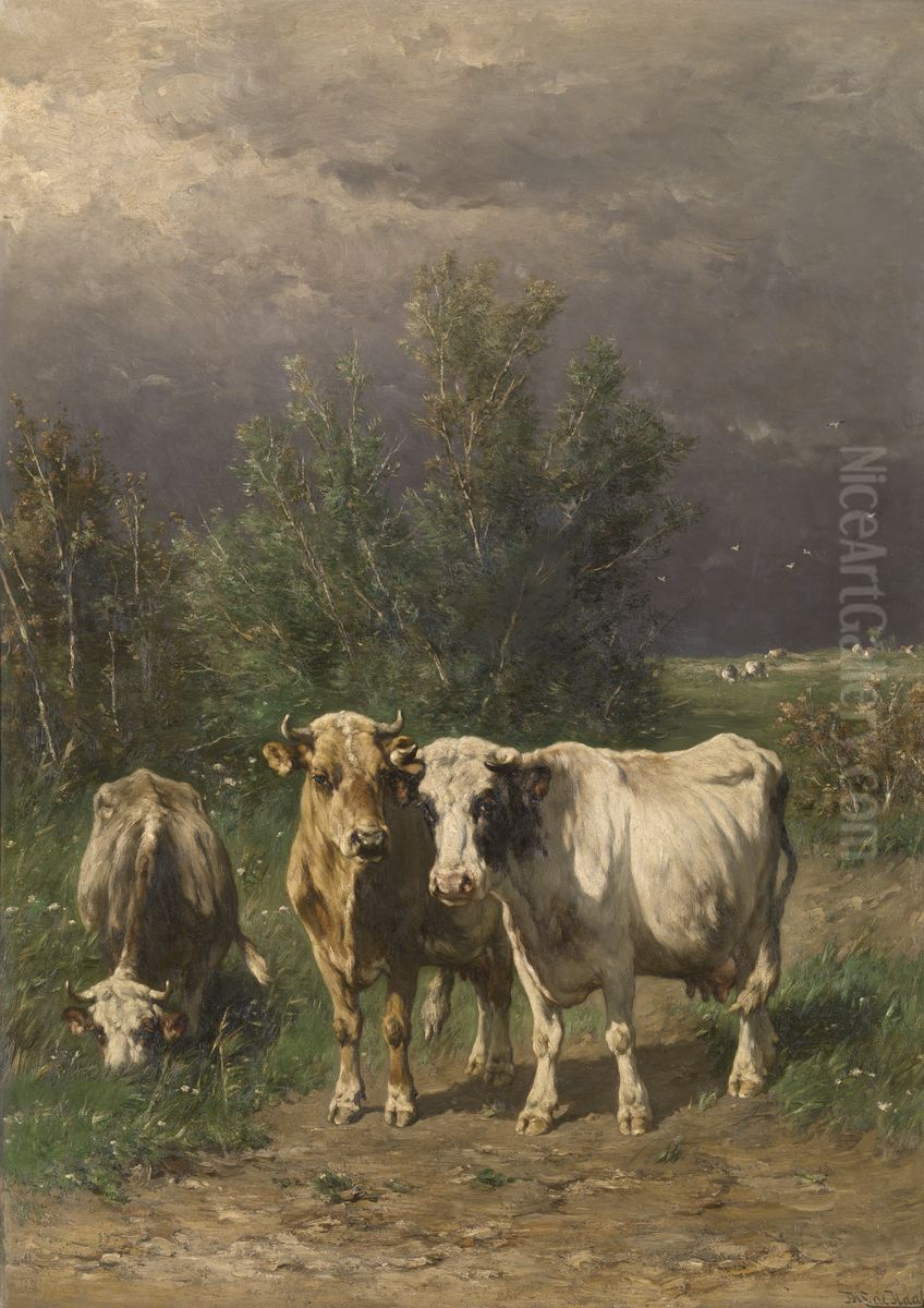 Voor het onweer Oil Painting by Johannes-Hubertus-Leonardus de Haas
