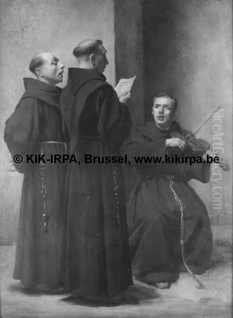 Singing Lesson Oil Painting by Alexandre Robert