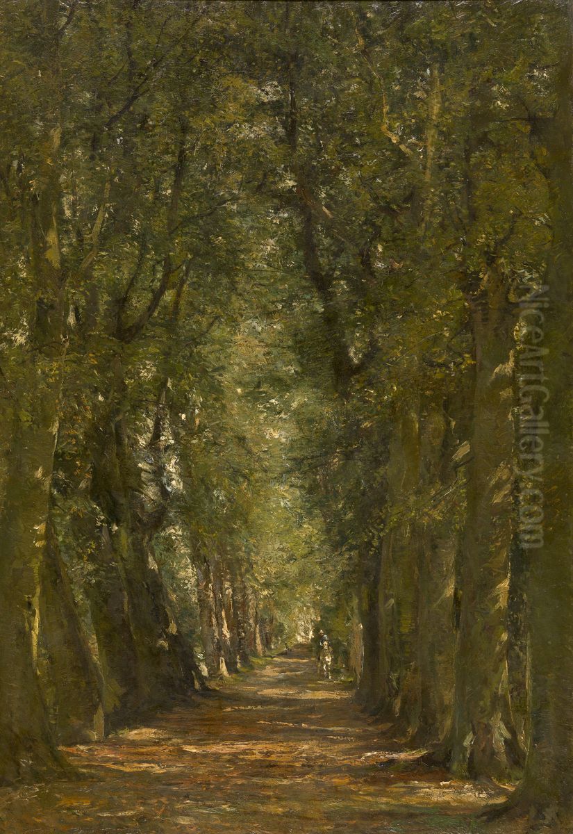 Sunny Lane Oil Painting by Franz Courtens