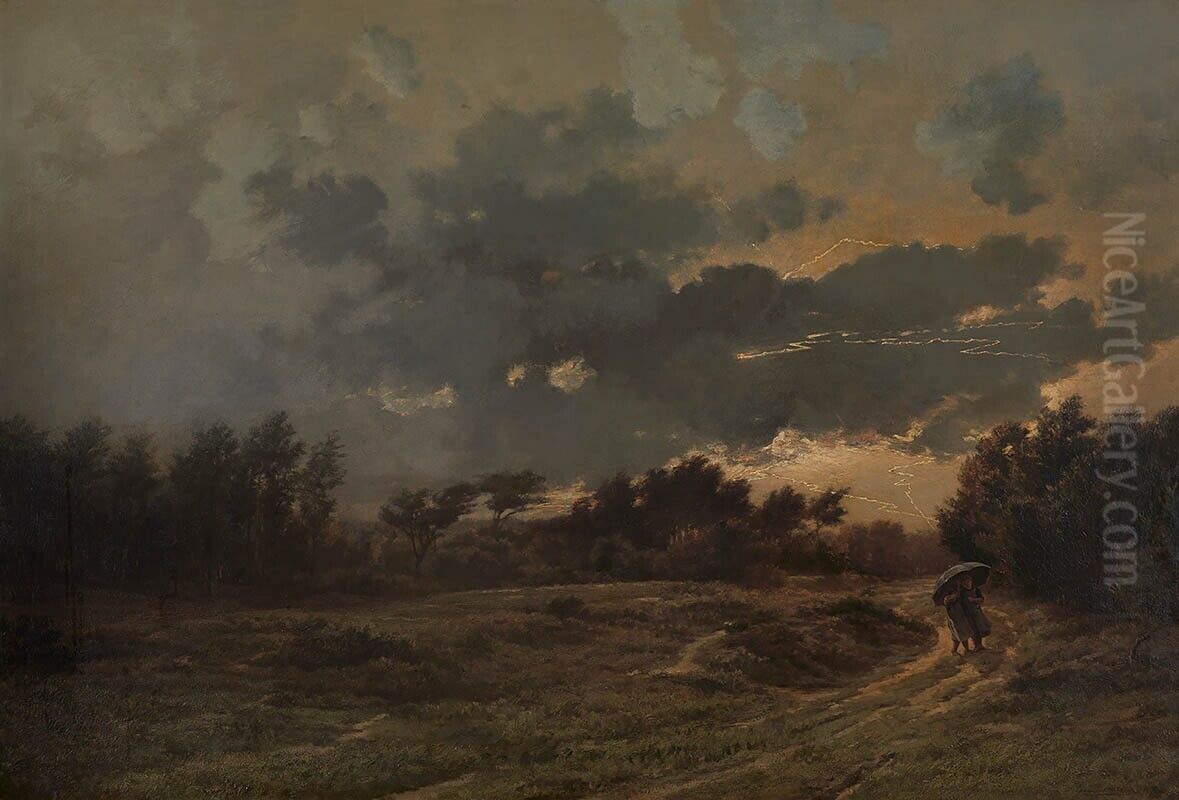 Storm Oil Painting by Louis Derickx