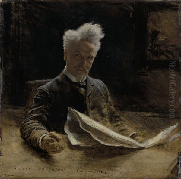 Henri Rochefort, Frans journalist en politicus Oil Painting by Jan van Beers