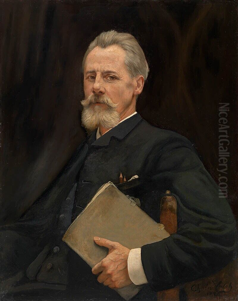 Portrait of the painter Louis Derickx Oil Painting by Charles Verlat