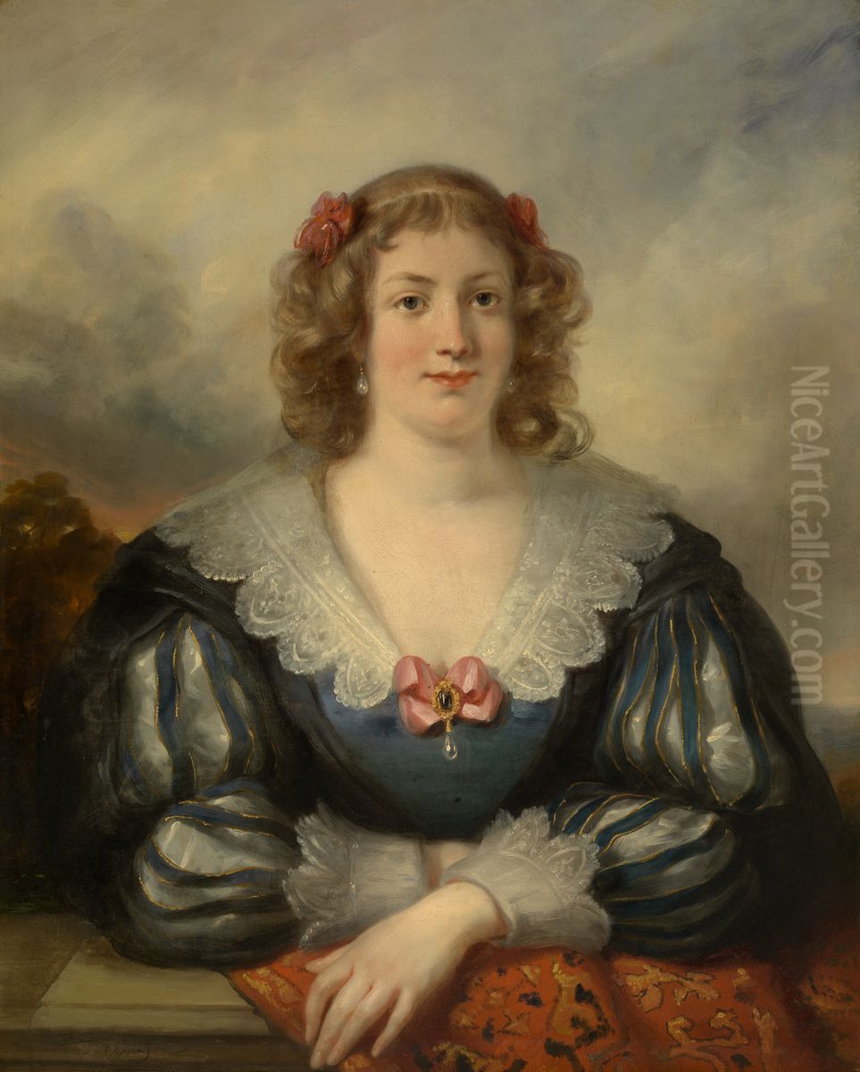 Gravin L.H. Oil Painting by Henri Decaisne