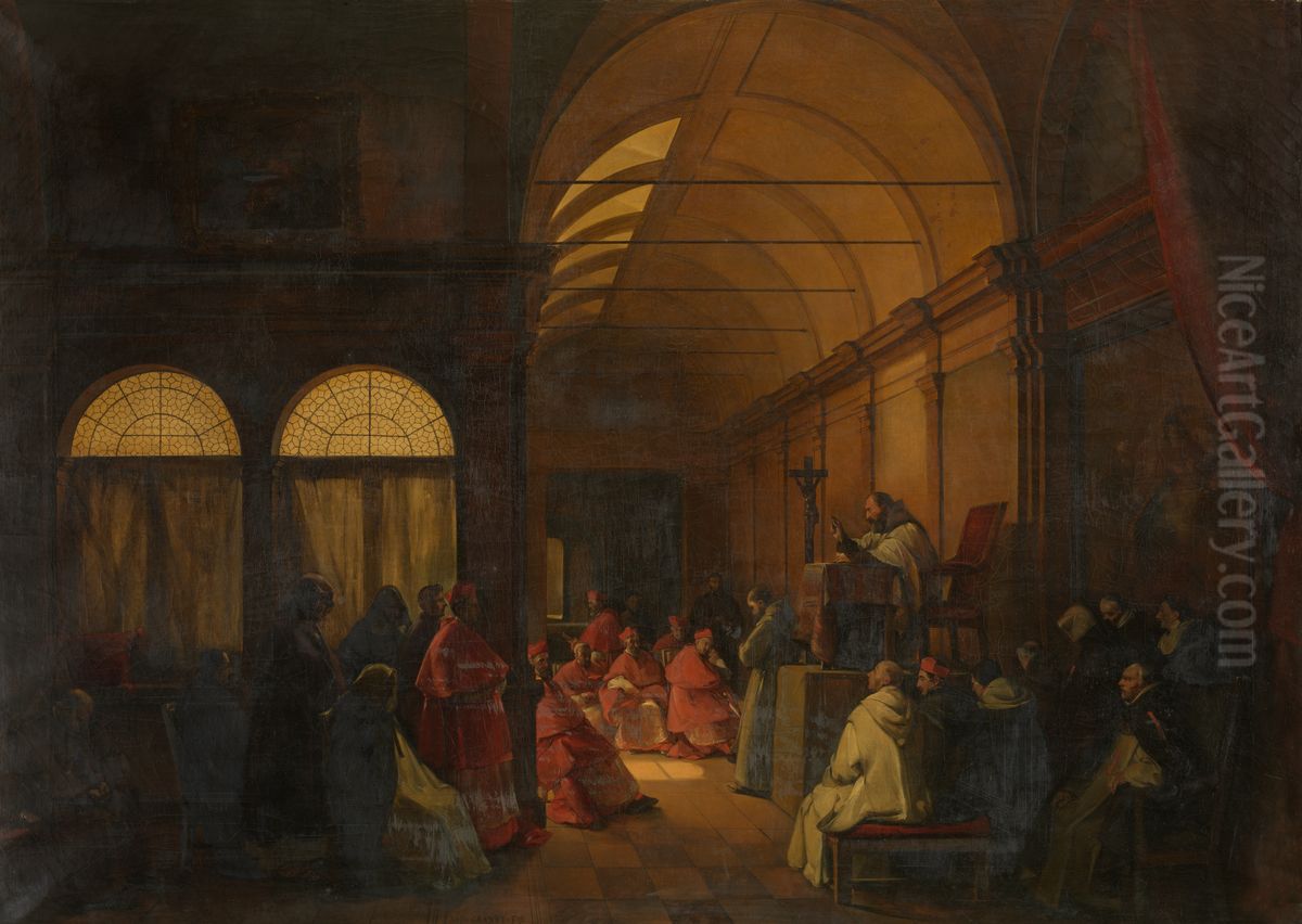Voor het conclaaf Oil Painting by Francois Marius Granet