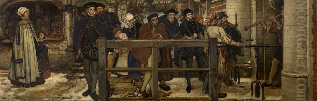 At the Town Gate Oil Painting by Jan August Hendrik Leys