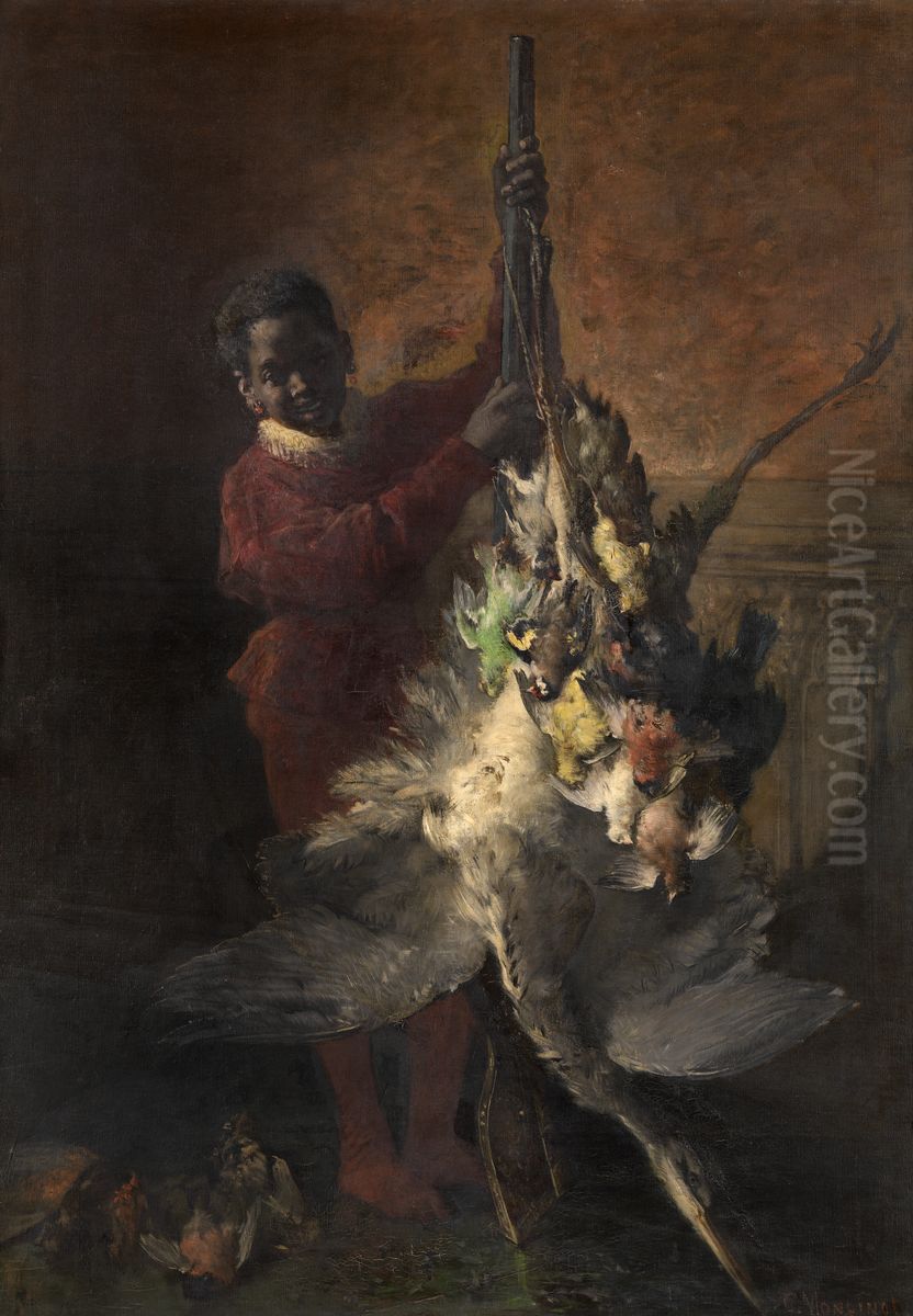 Hunting Trophy Oil Painting by Charles Monginot