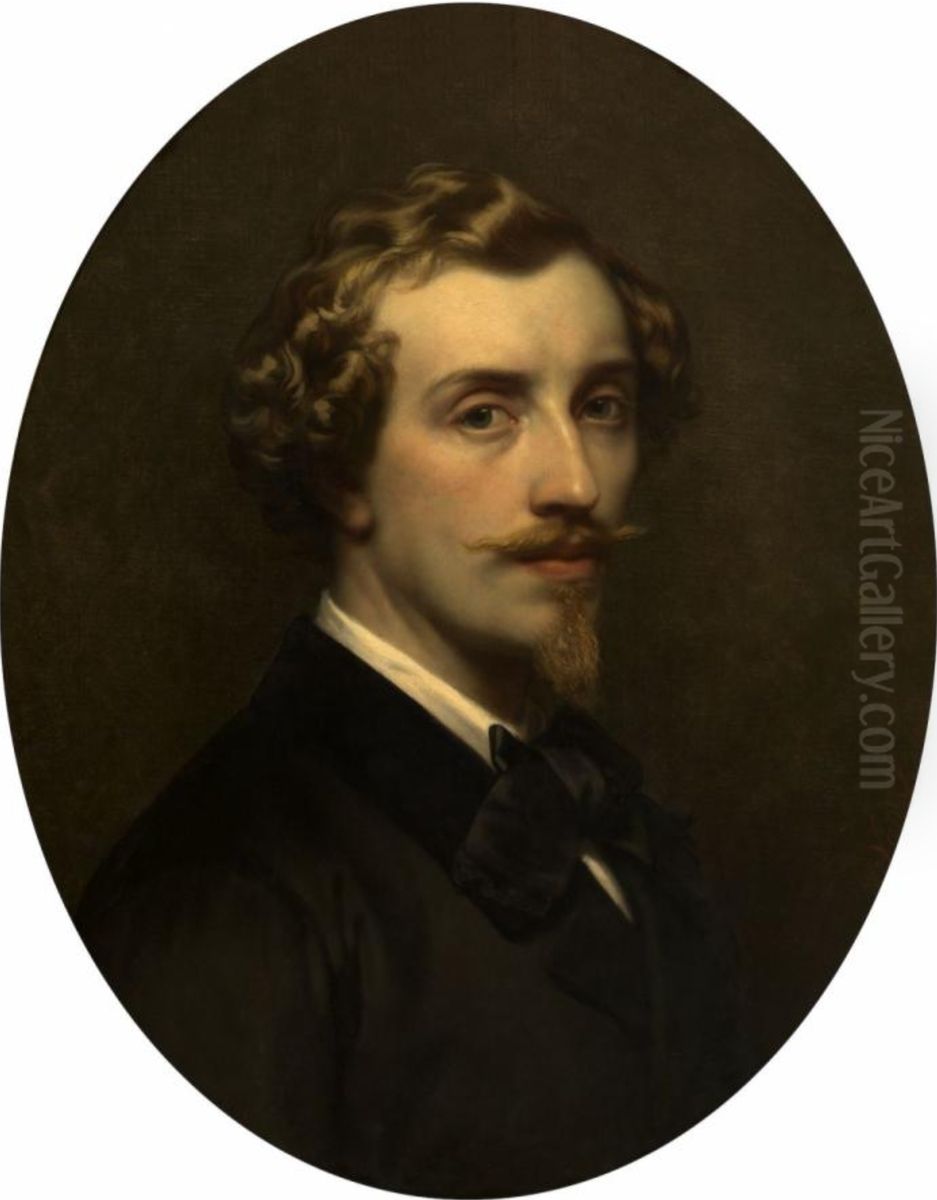 Self-portrait Oil Painting by Jozef Van Lerius