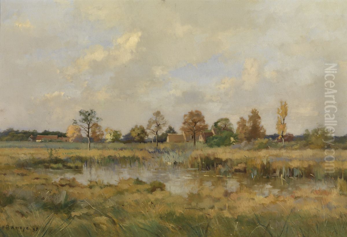 Landscape near Amiens Oil Painting by Pierre Emmanuel Damoye
