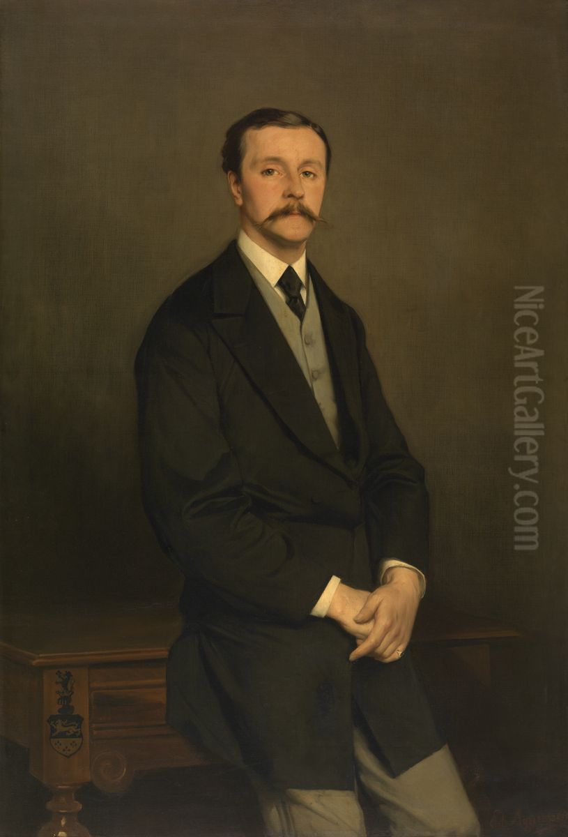 Portret van een man Oil Painting by Edouard Agneessens