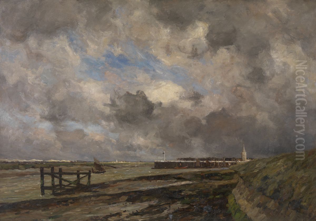 Showery Weather in Nieuwpoort Oil Painting by Victor Olivier Gilsoul