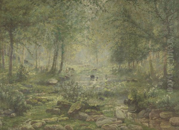 Bosgezicht in Bertogne Oil Painting by Adriaan Jozef Heymans