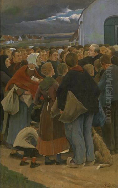 Afscheid Oil Painting by Eugene Laermans