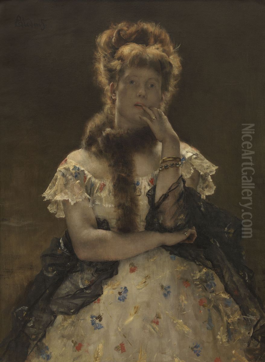 De Parijse sfinks Oil Painting by Alfred Stevens