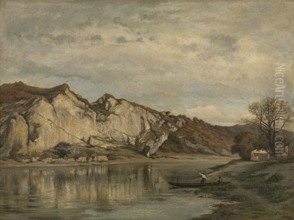 Rocher de Frene near Profondeville Oil Painting by Theodore Baron