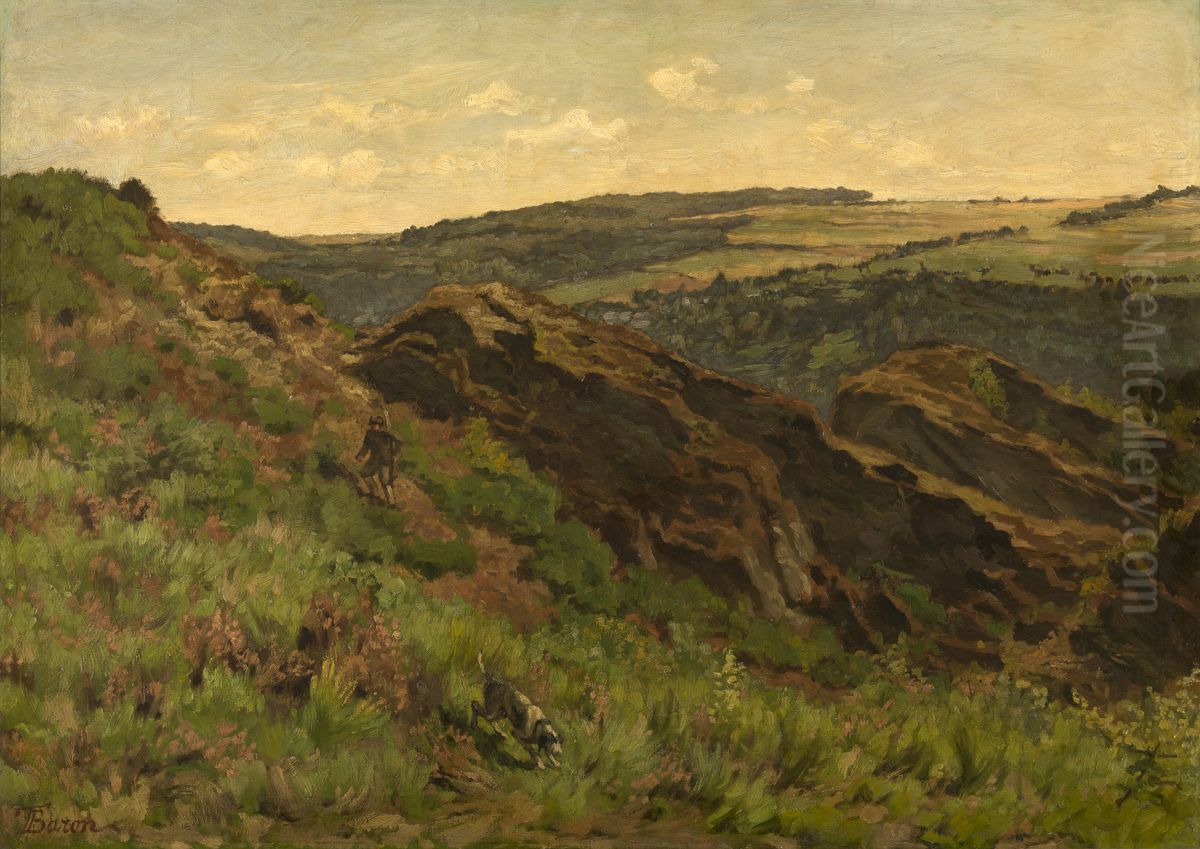 Rotsen bij avond Oil Painting by Theodore Baron