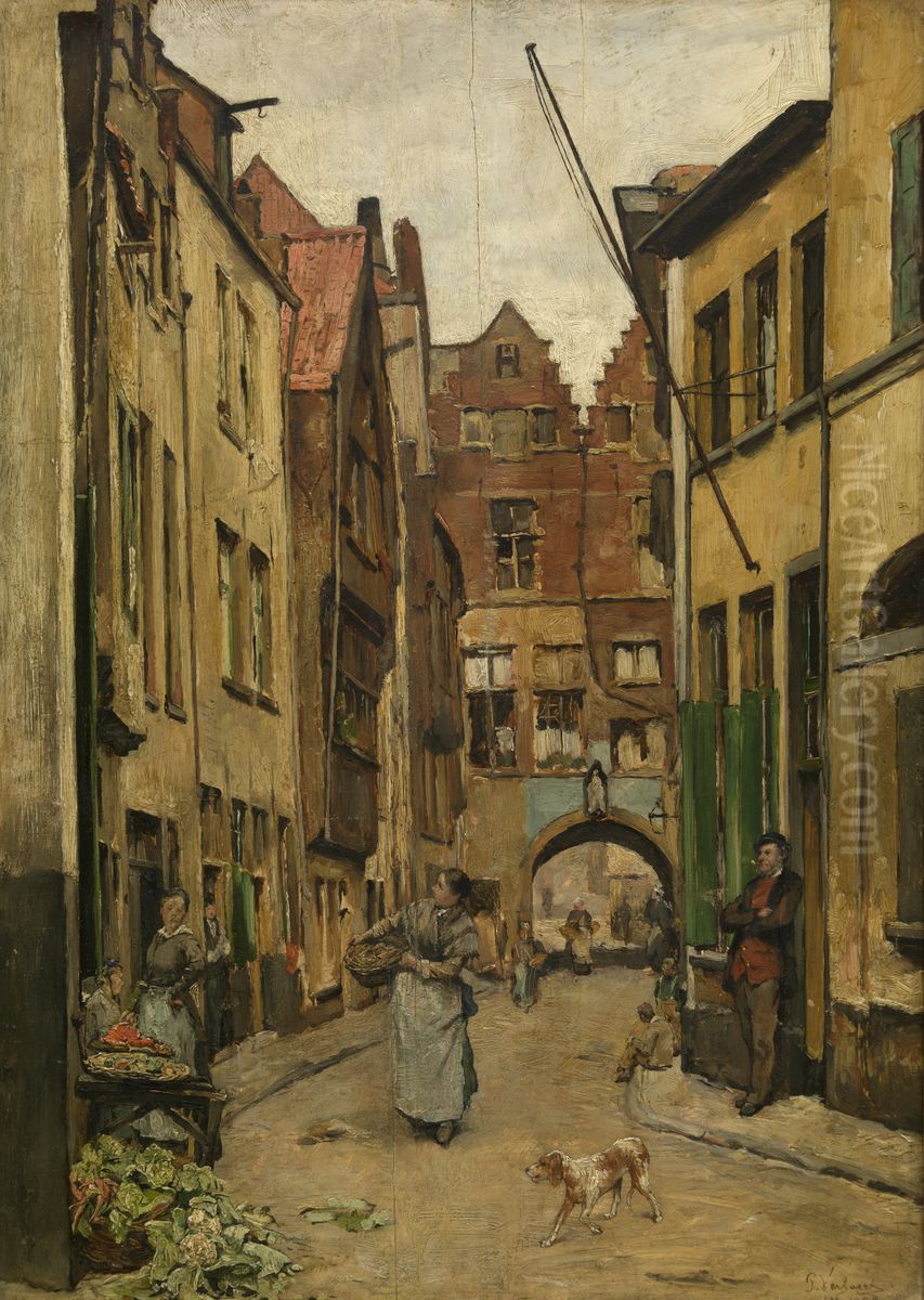 Palingbrugstraat Oil Painting by Piet Verhaert