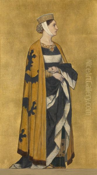 Margareta van Vlaanderen, dochter van Boudewijn van Constantinopel Oil Painting by Albrecht De Vriendt
