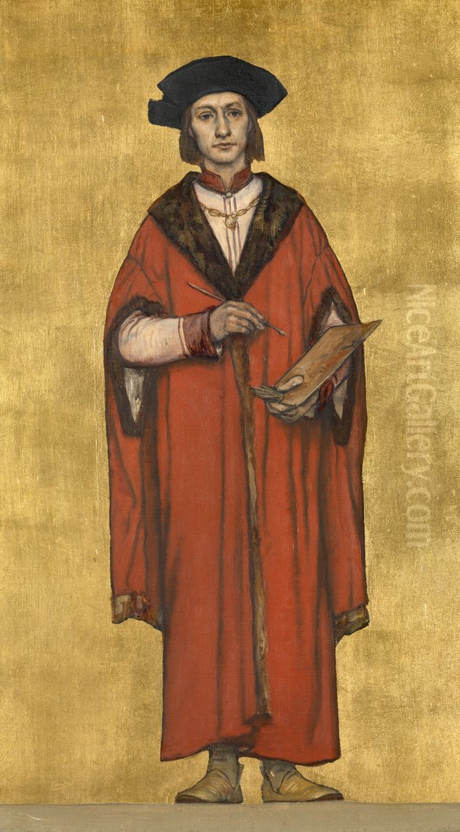 The Painter Jan van Eyck Oil Painting by Albrecht De Vriendt