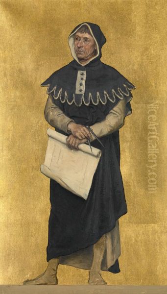 De architect Jan Rogiers Oil Painting by Albrecht De Vriendt