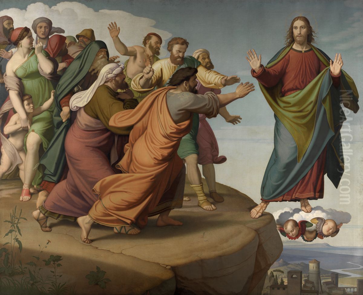 Christus ontsnapt aan de Farizeeen Oil Painting by Johann Friedrich Overbeck
