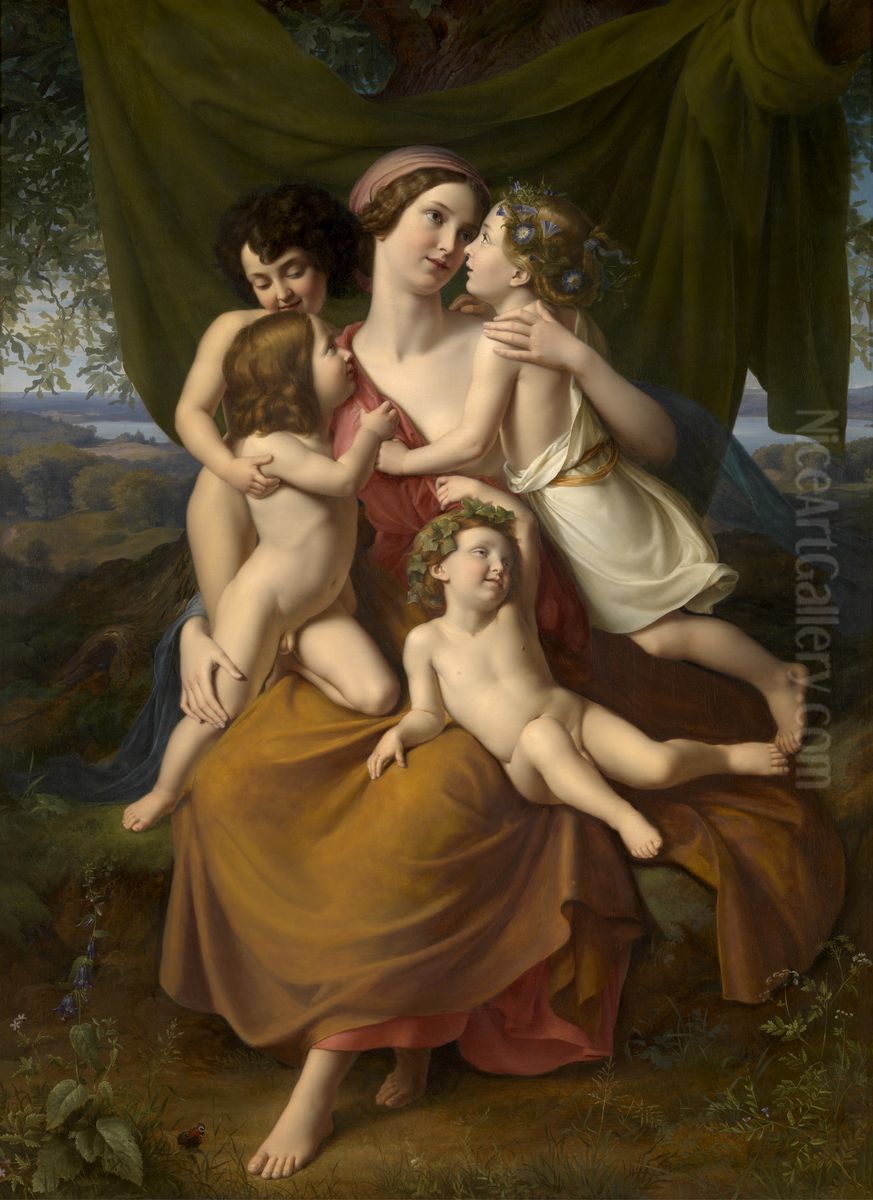 Caritas Oil Painting by Friedrich Wilhelm Schadow