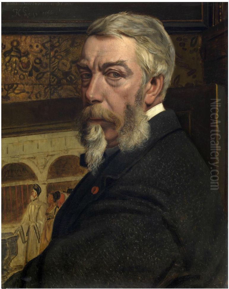 Self-portrait Oil Painting by Jan August Hendrik Leys