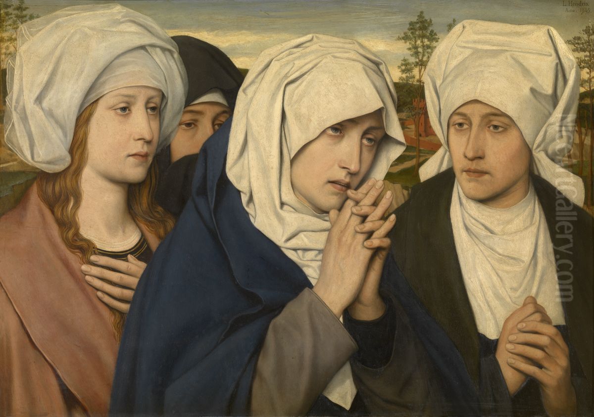 De heilige vrouwen op weg naar Golgotha Oil Painting by Louis Hendrix