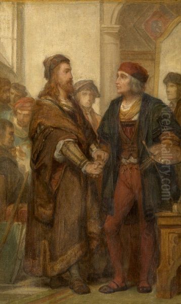 Albrecht Durer bezoekt Quinten Massijs Oil Painting by Nicaise de Keyser