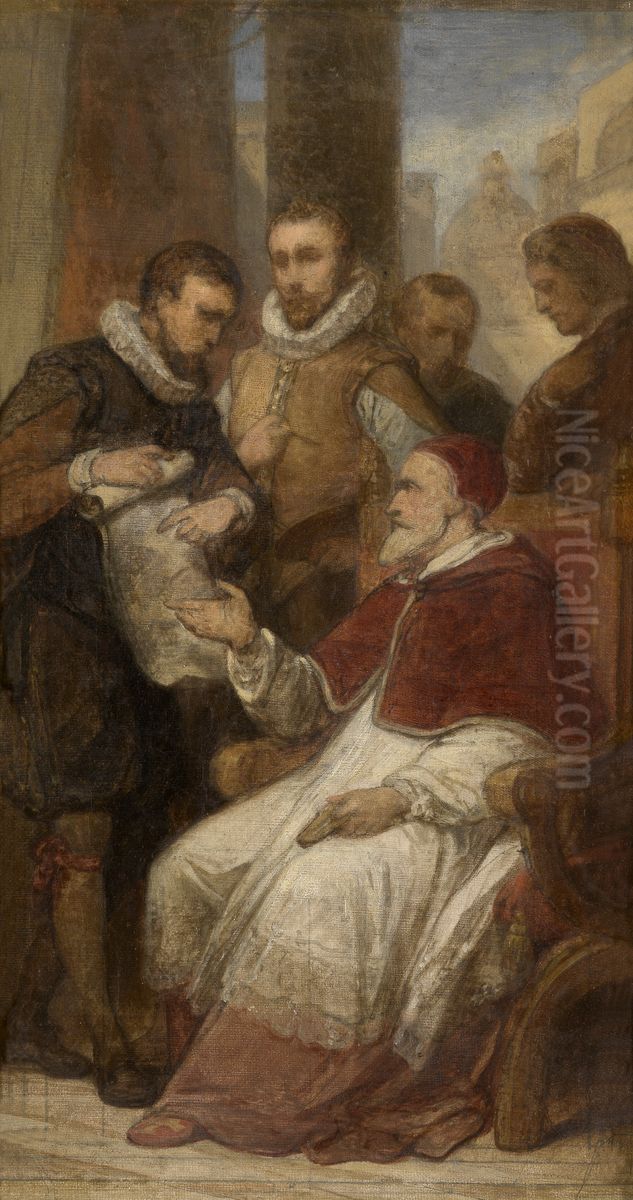 The Painters Matthijs and Paul Bril in Rome Oil Painting by Nicaise de Keyser