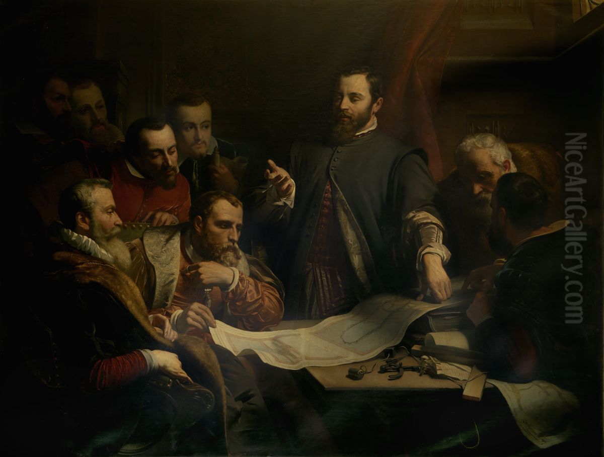 Scene from the life of Gilbert of Schoonbeke Oil Painting by Jan Swerts