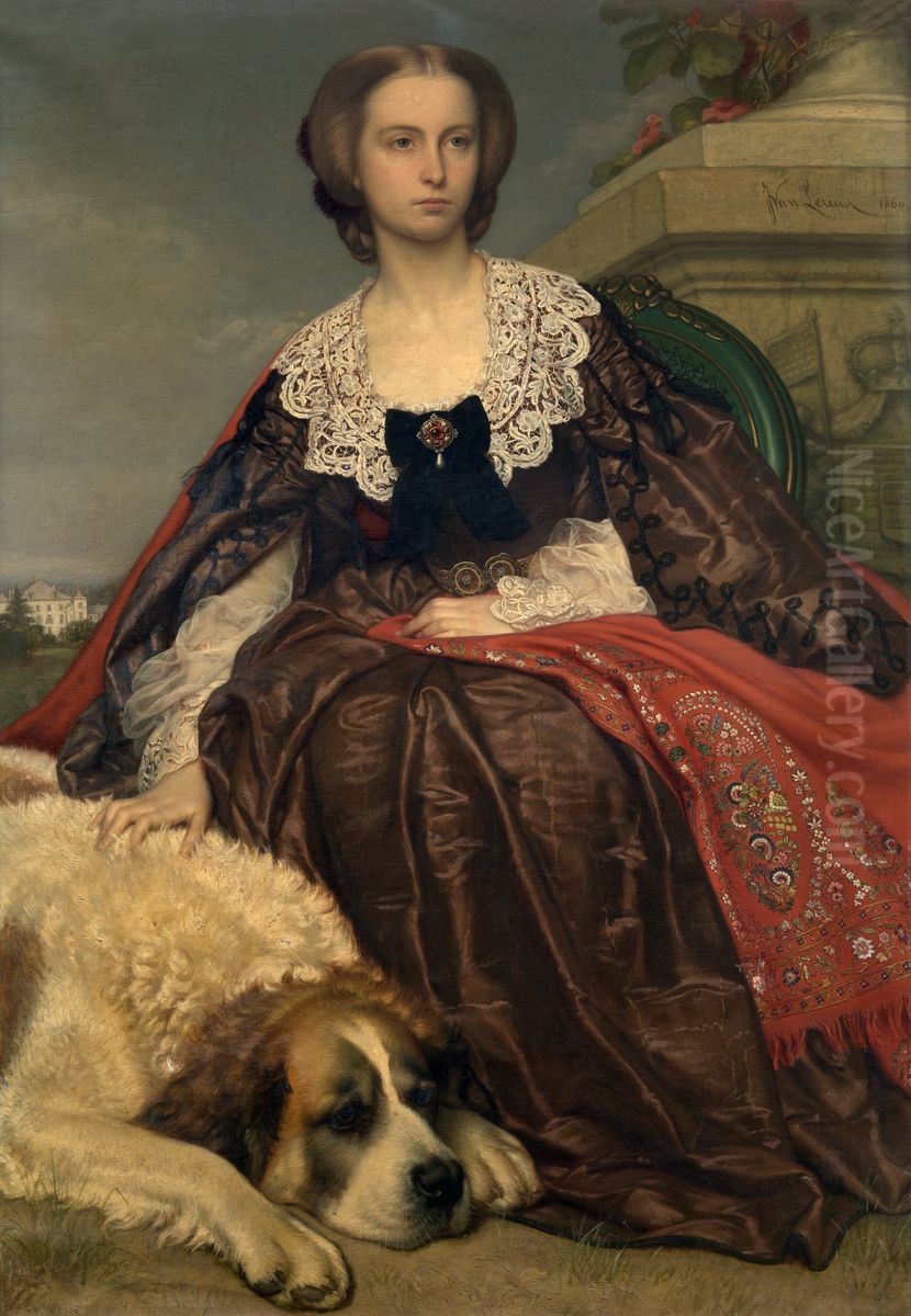 Prinses Herminie de Looz et Corswarem Oil Painting by Jozef Van Lerius